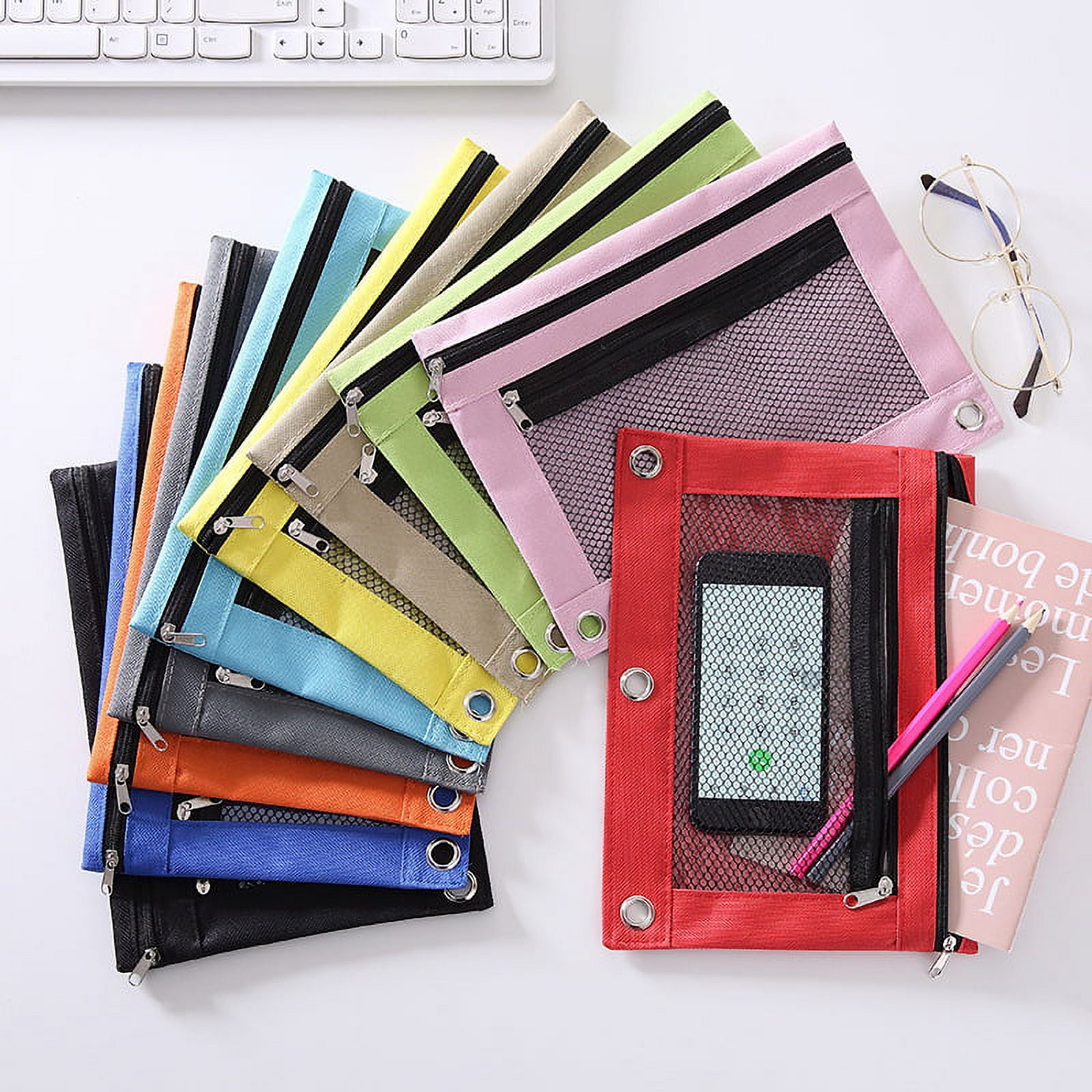 Pencil Pouches, 10 Pack Assorted Colors
