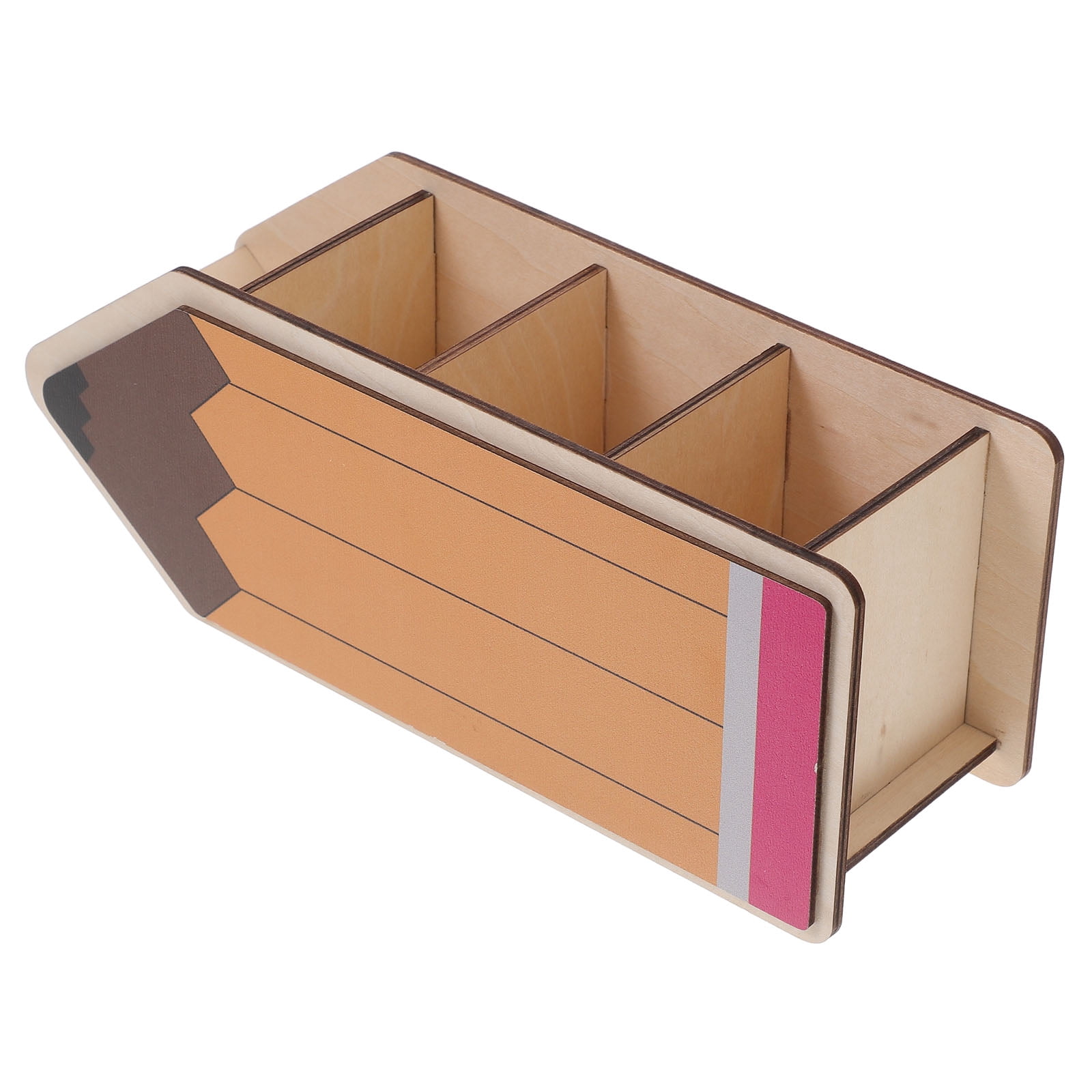 3-Piece Wooden Pencil Holder Set For Desk - Sharp & Dull Pencil Organizer With Eraser Bucket, Classroom & Office Desk Organizer (Style A)
