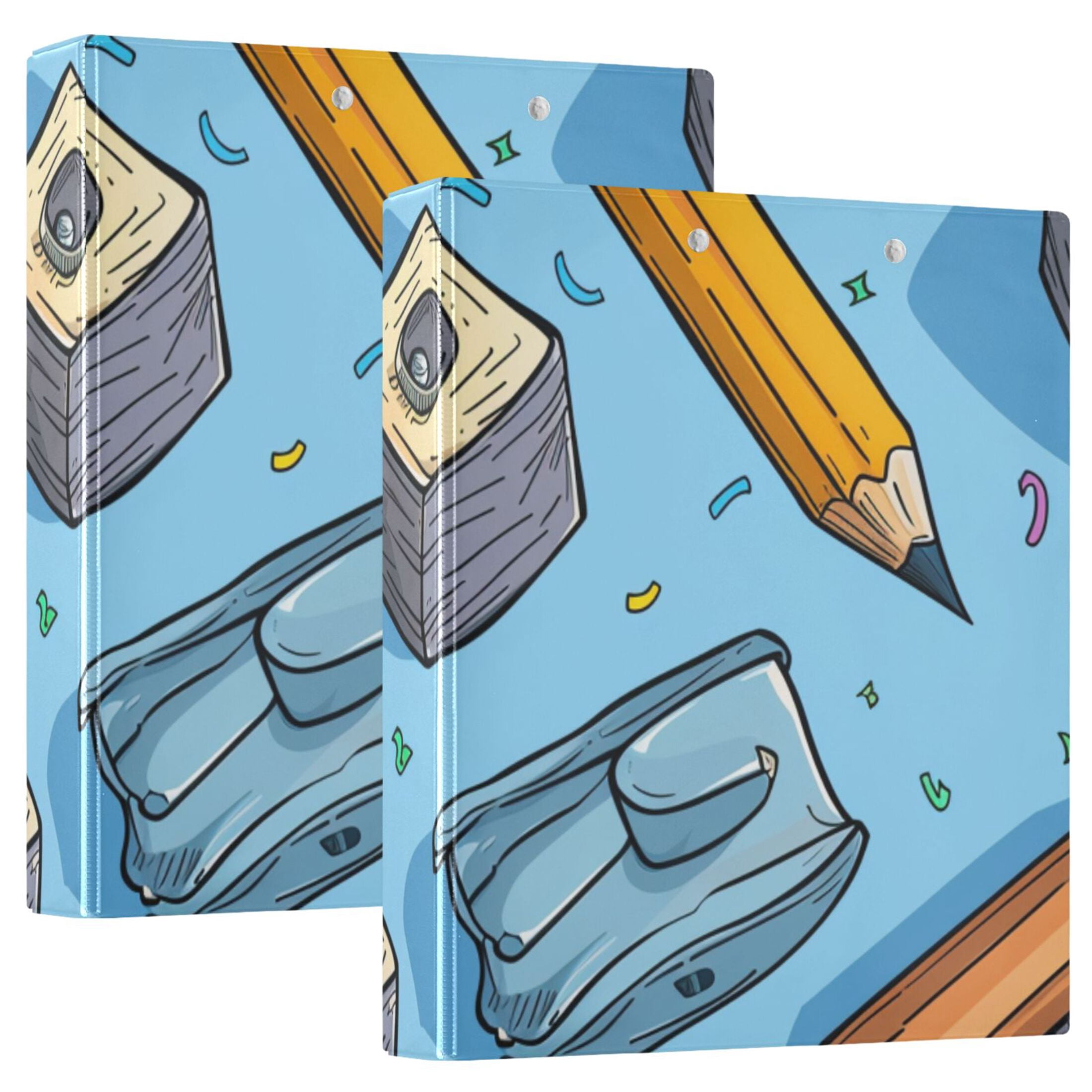 Pencil Sharpener 3 Ring Binders 1.5 inch Hardcover File Folders with ...