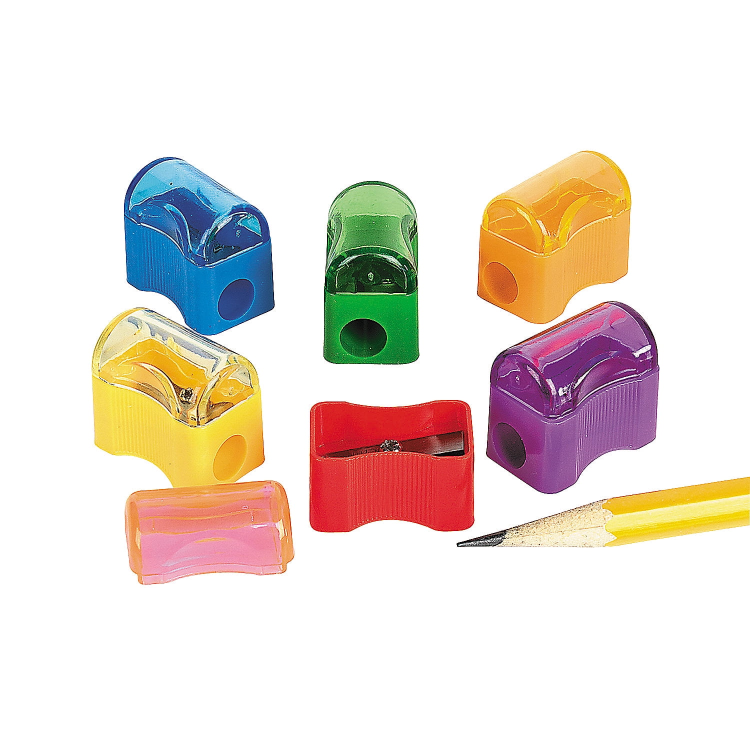 Assorted Bright Color Portable Plastic Pencil Sharpeners (72 Pack)