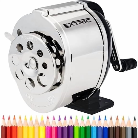 Pencil Sharpener Manual, Desktop Manual Pencil Sharpeners - Desktop and Wall Mount Pencil Sharpeners Heavy Duty, Silver 8 Sizes Holes, Metal Hand Crank Pencils Sharpener for Classroom$$
