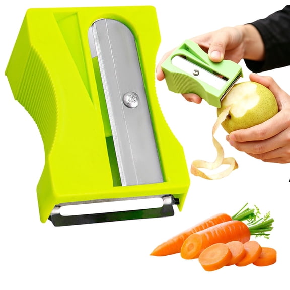 Pencil Sharpener Style Vegetable Peeler, Fun Kitchen Gadget for Carrot Cucumber Vegetable Peeling, Green