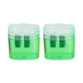 thumbnail image 1 of Pencil Sharpener Transparent Manual Double Hole Pencil Sharpener Clear Shavings Container Carbon Steel Blade Sharpening Pencils Eyebrow Pencils Compact Portable Office Art Set of 2 in Assorted Colors, 1 of 5