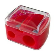 Pencil Sharpeners, 1 Pcs Pencil Sharpeners Manual,Dual Holes Compact Colored Handheld Pencil Sharpener with Lid Adults, Home Office Red