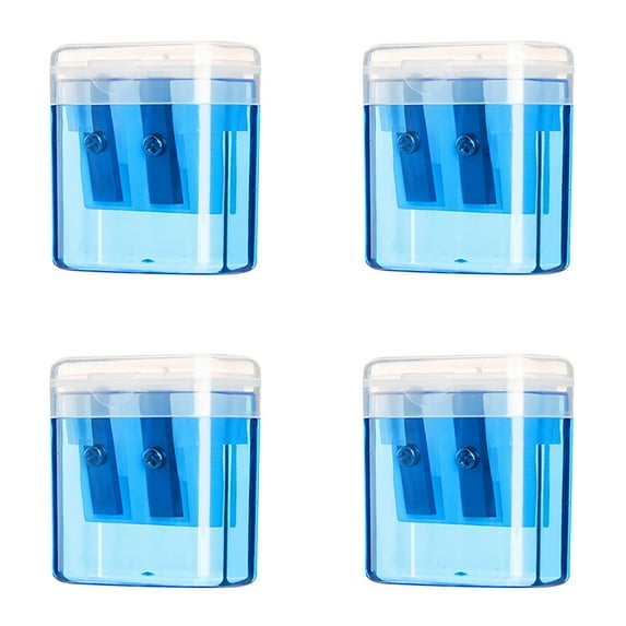 Pencil Sharpeners,4PCS Portable Oval Manual Pencil Sharpener For Teens,Colorful Dual Holes Pencil Sharpener with Lid,Portable Pencil Sharpener For Office College Supplies
