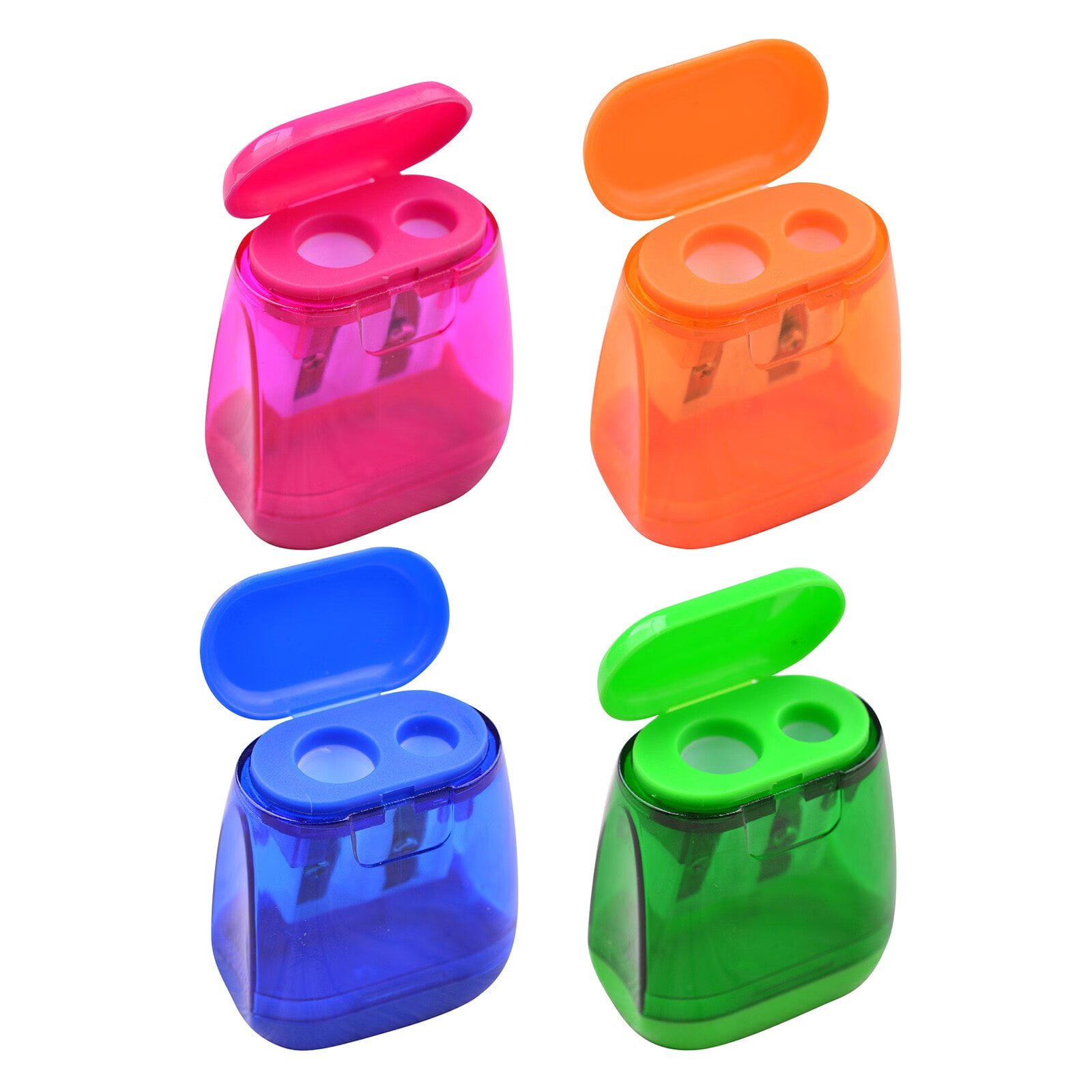 Pencil Sharpeners, Pencil Sharpeners Manual, Dual Holes Compact Colored