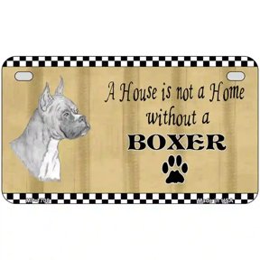 Pencil Sketch Boxer Metal Novelty License Plate 7" x 4" Motorcycle (MP)