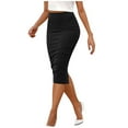 thumbnail image 1 of Pencil Skirt for Women Tummy Control High Waist Skirts Zipper Bodycon Midi Skirt Below Knee with Back Slit, 1 of 5