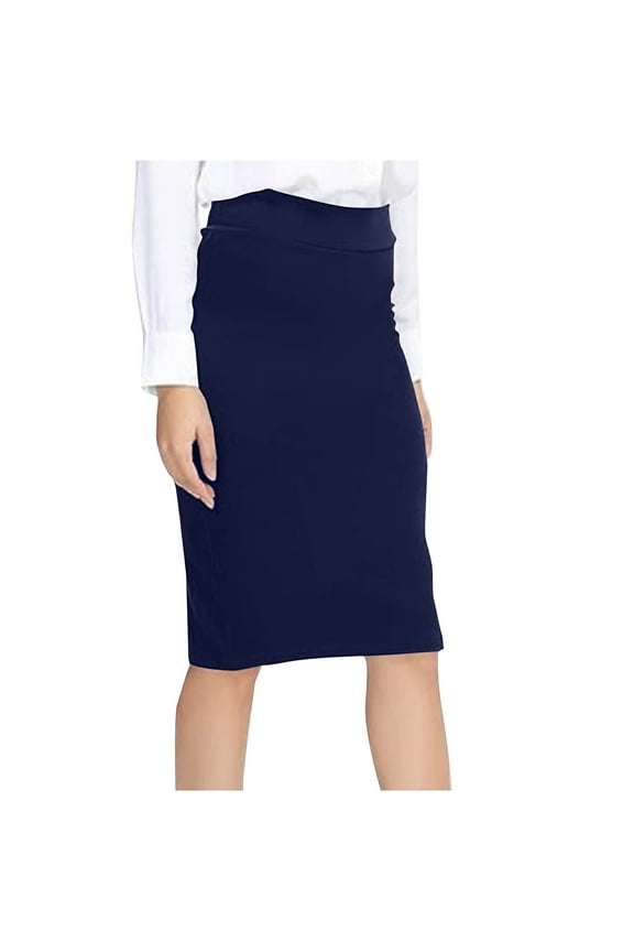 Pencil Skirts for Women High Waist Midi Pencil Skirt Black Knee Length Skirts Womens Eleagnt Casual Smart Office Work Long Skirt
