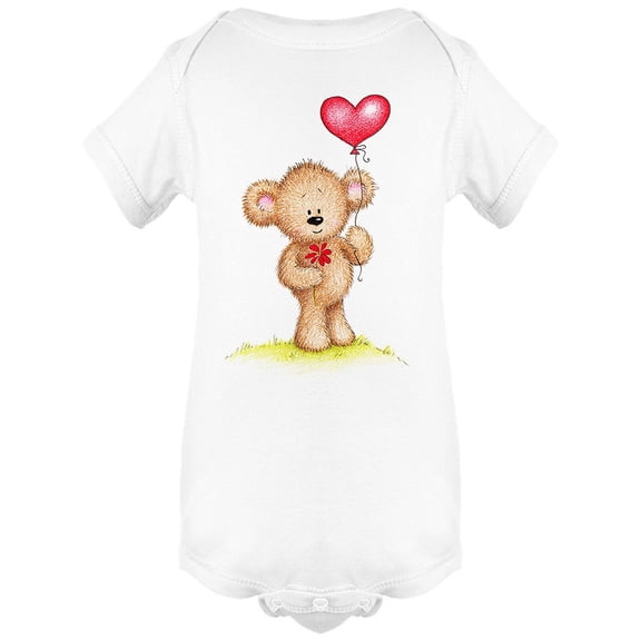 Pencil Style Bear With Flower Bodysuit Infant -Image by Shutterstock, 6 Months