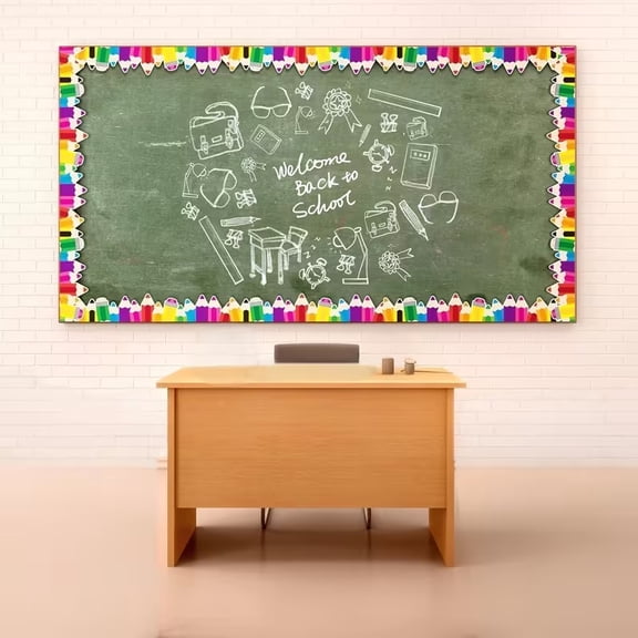 Pencil-Themed Bulletin Board Border Roll - Vibrant Classroom Decoration for Teachers and Students