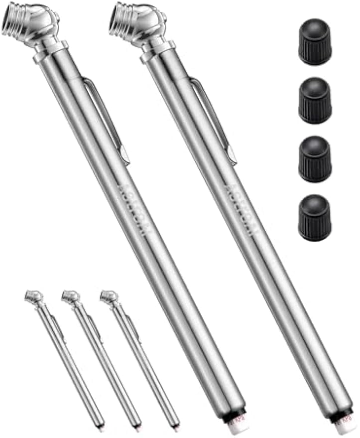 Pencil Tire Pressure Gauge 2 Pack (10-75PSI, ±2% Span), Air Pressure ...