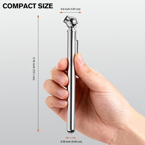 Pencil Tire Pressure Gauge 2 Pack, 10-75PSI Air with Caps, Stainless Steel Body, 3 Measurements (2% Span) for Cars, RVs, Bicycles