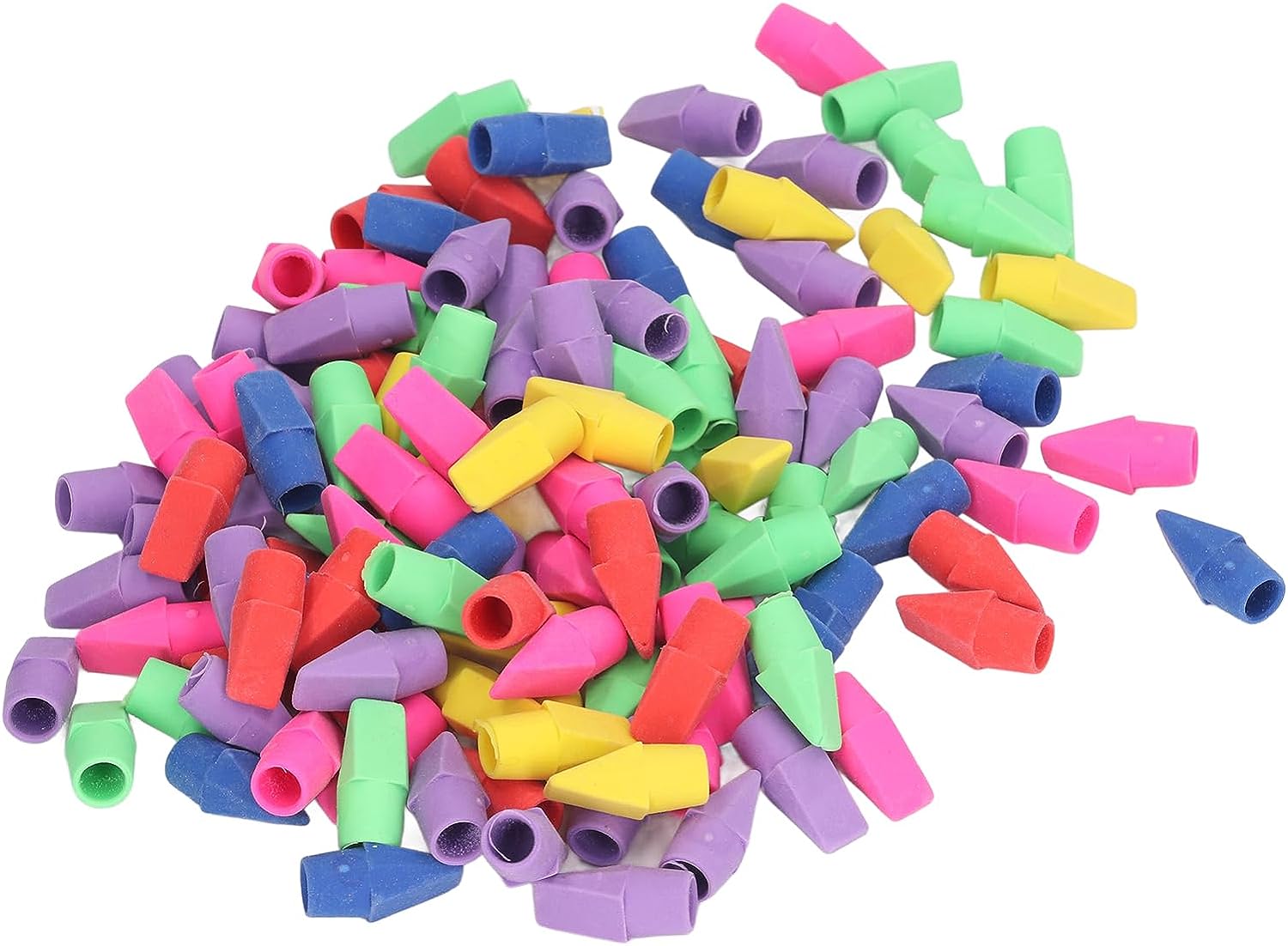Pencil Top Eraser, 200Pcs Pencil Cap Erasers Topper Wedges Design