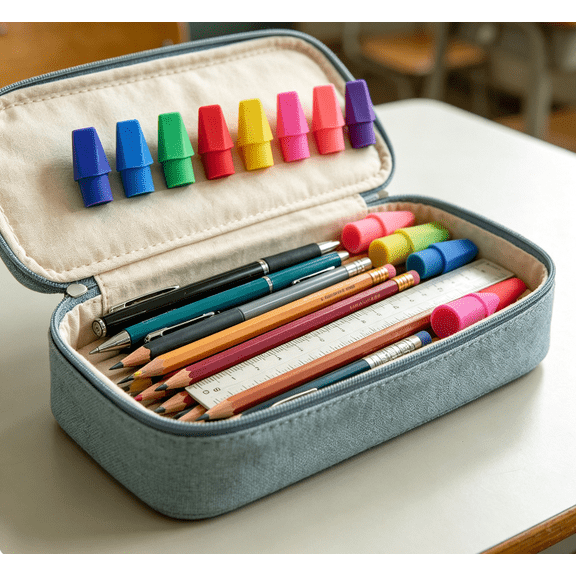 Pencil Top Erasers, 20 Pack, Latex-Free, No-Smudge | Cap Pencil Erasers for Precise Erasing, Kids, Teachers, Studying Supplies, Vibrant Colors