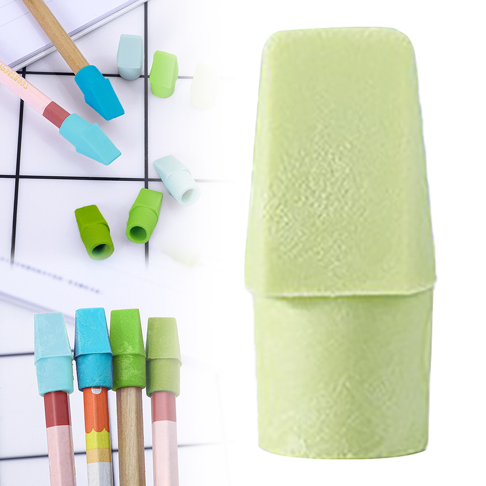 Pencil Cap Light Pink 5 Pieces, 12 Pcs Pencil Caps Plastic Pencil Tip Protector Cover Clear Pencil Toppers Colorful Pencil Extender Holders Student Co