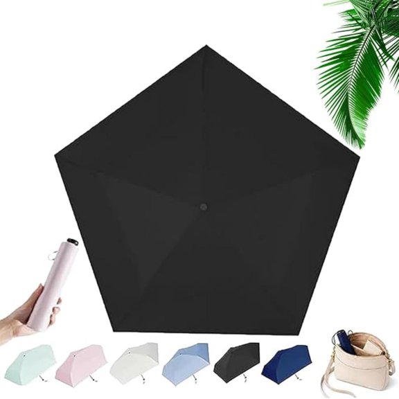 Pencil Umbrella from Japan, Ultra Light 5 Fold Pocket Parasol, UPF 50 Mini Compact Raingear for Purse Handbag Commute