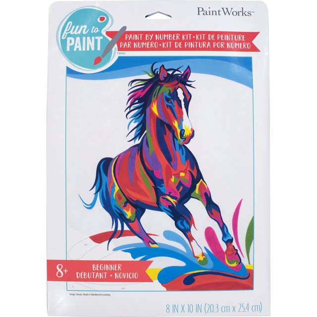 Paint Works Paint By Number Kit 8"x10"Colorful Horse