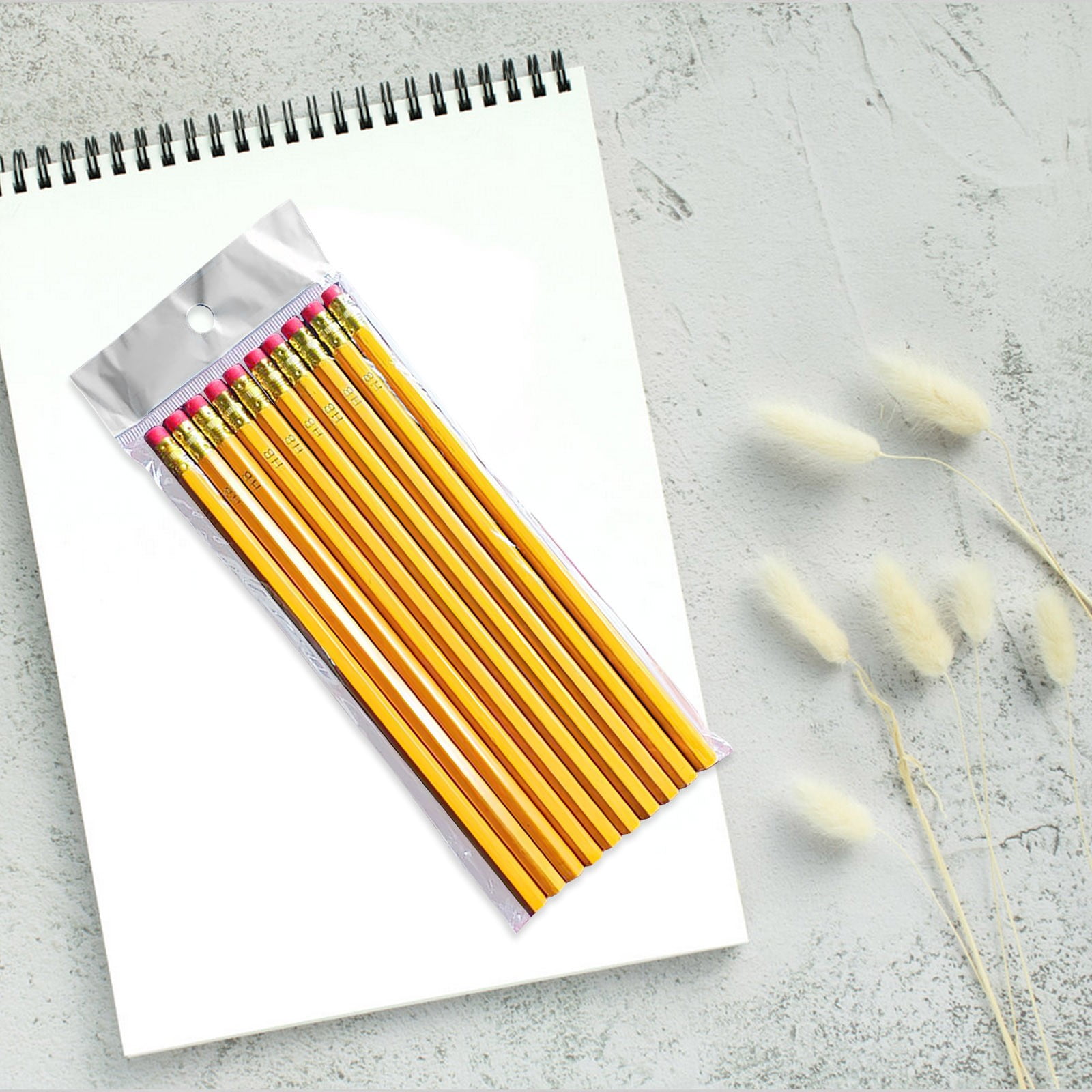 Pencil Yellow, Best Wood Cased Unsharpened Number Pencils with Latex ...