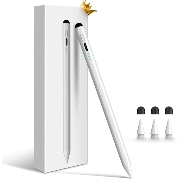 Beteliva Stylus Pen for Apple iPad A16 11th/10/9/8/7/6, High Sensitivity, Fast Charge with Palm Rejection & Tilt Sensitivity-White