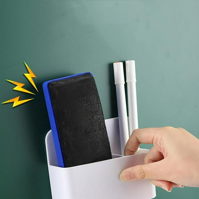 Pencil holder Marker Holder Pen And Eraser Holder For Whiteboard Magnet Pencil Cup Storage Organizer For Office Refrigerator Locker Accessories