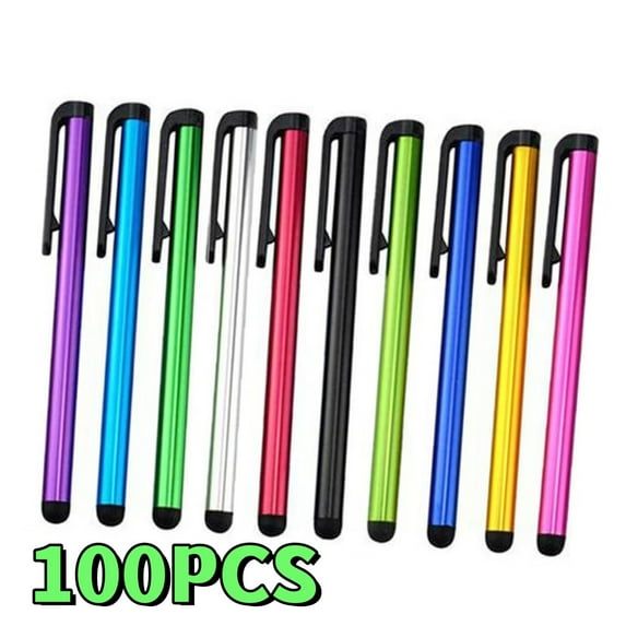 Pencils 100 pcs Pen Tip Capacitive Accessory Handwriting Touch Color Universal Pens Office Touchscreen Thin Writing Smartphone Stylus Metal Round Tool Screen Tablet Random Stylus Pen