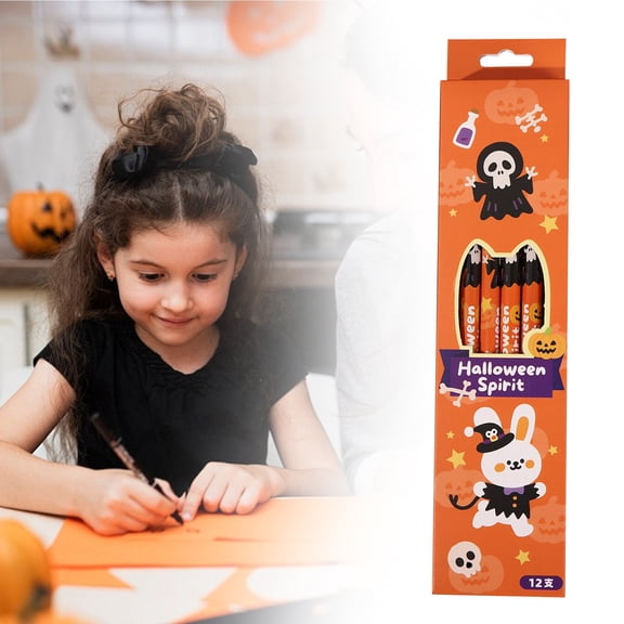 Pencils Bulk with Erasers, 12 Pcs Colored Pencils With Erasers, Assorted Pattern Pencils, Cute Festival Pencils, Party Favors Trick or Treat Goodies Bags Filler Classroom Rewards for Adult