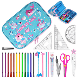 Folding Double Sided Pencil Box with 6-Hole Ejection Pencil Slot for Teen  Students Girls Kids Password-F863 Purple