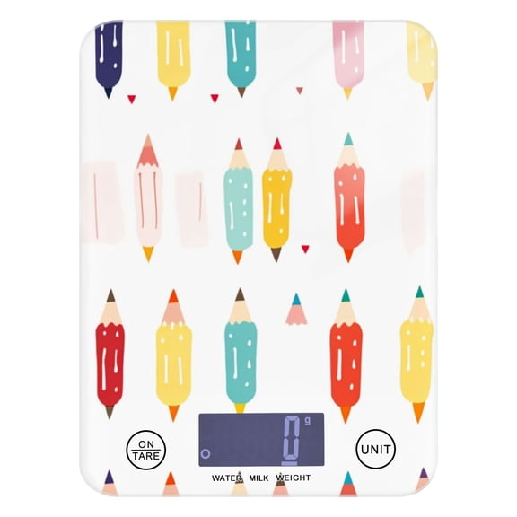 Pencils Food Scale Digital Kitchen Scale Waterproof Tempered Glass Tare Function 11 lb for Baking Cooking Meal Prep