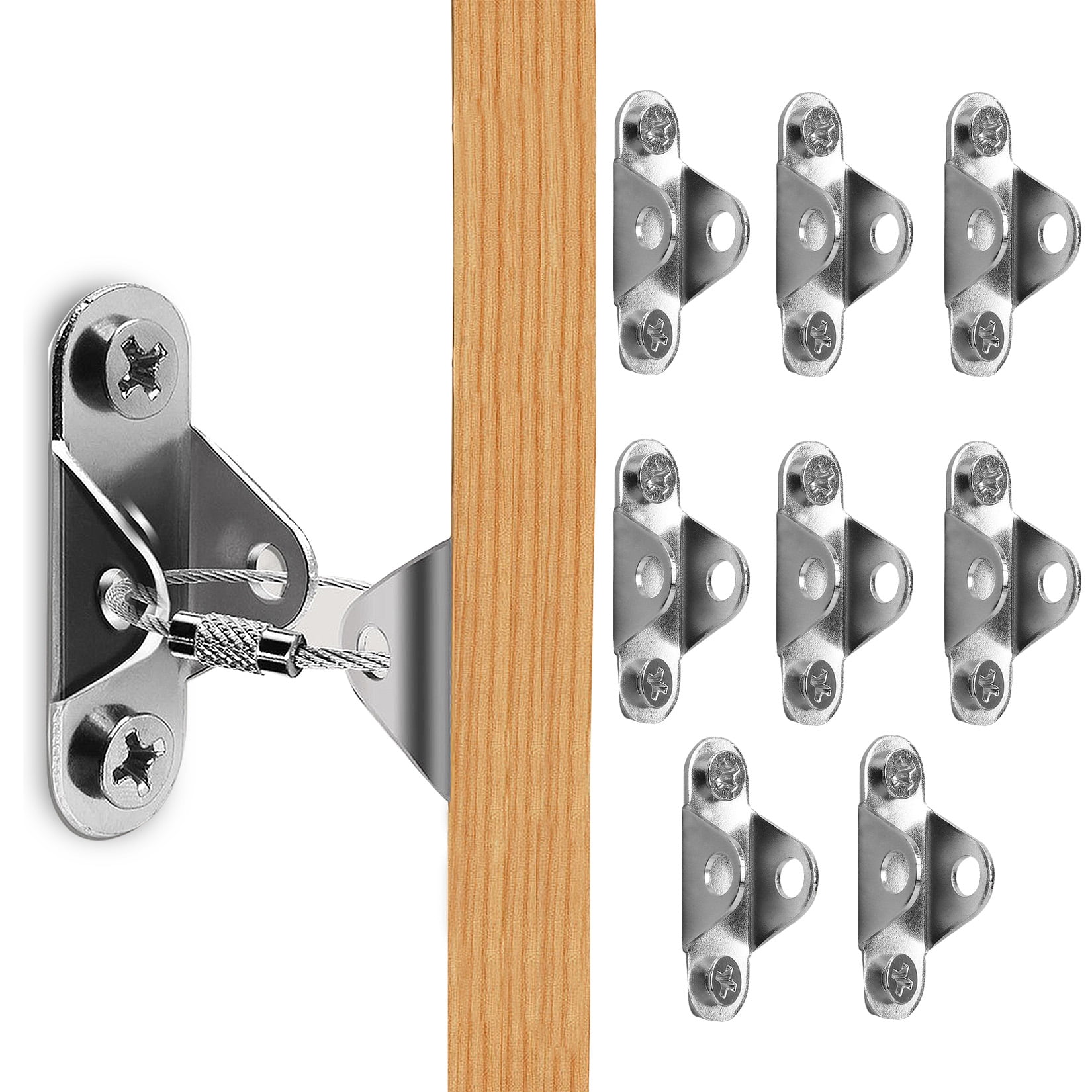 Penck 8 Set Proofing Furniture Wall Anchor, Stainless Steel Antitip