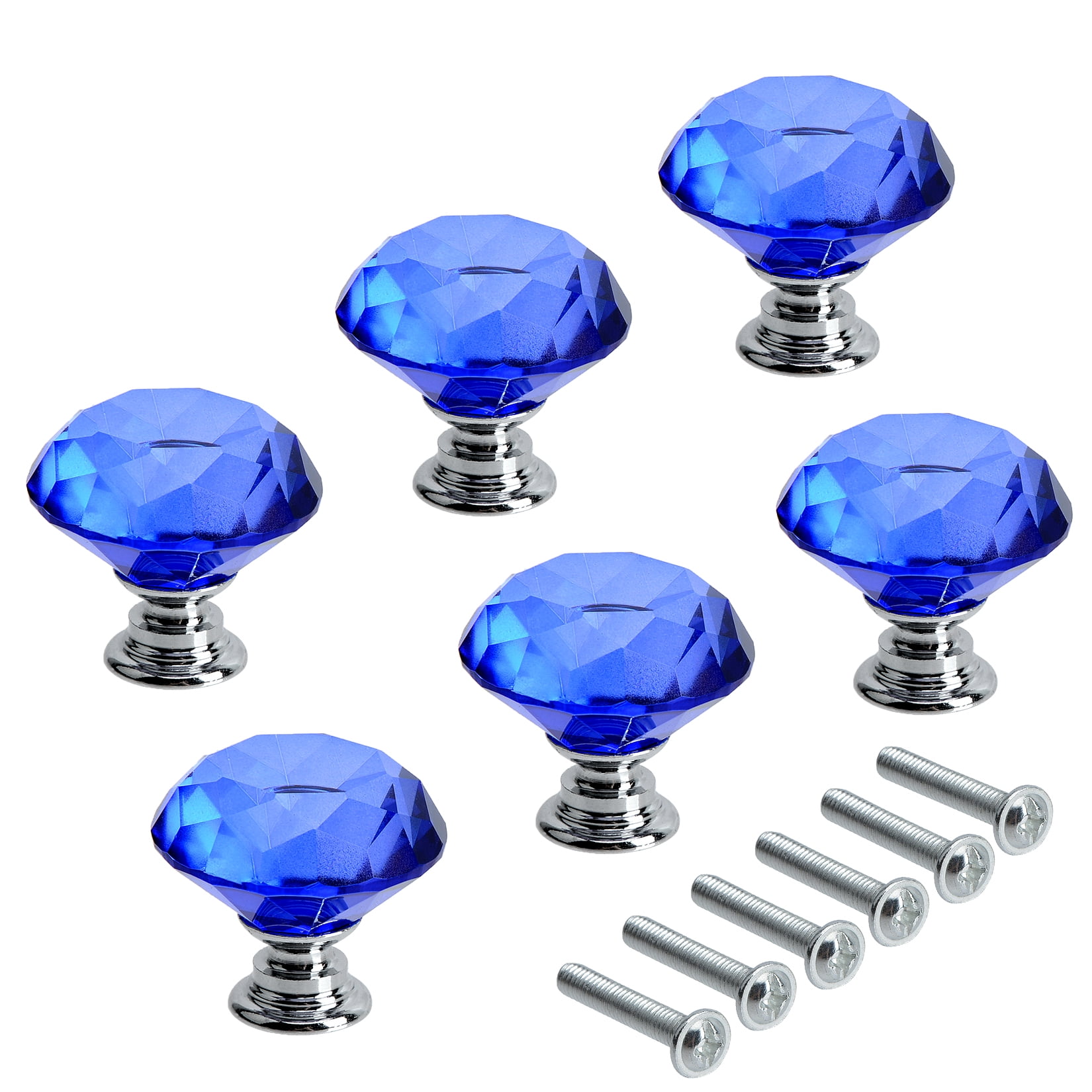 Penck Crystal Drawer Pulls, Drawer Glass Knobs 30 mm Diamond