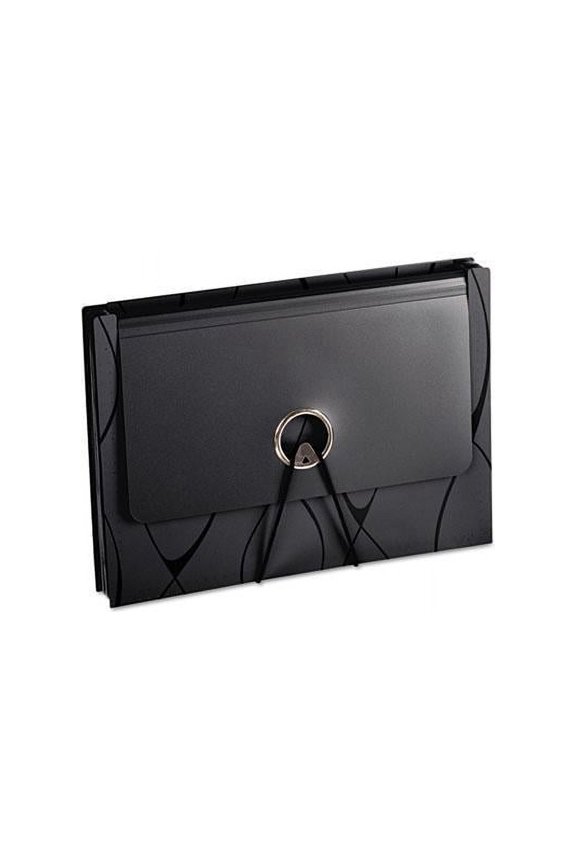 02327 Sliding Cover Expanding File, 13 Pockets, Letter, Black