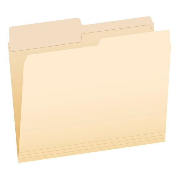 Pendaflex File Folder 1-Tab Assorted Letter Size Manila 100/Box (R752 1/2)