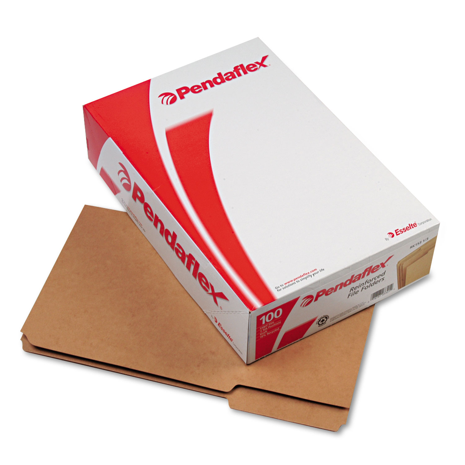 Pendaflex Two-Ply Dark Kraft File Folders 1/3 Cut Top Tab Legal Brown ...