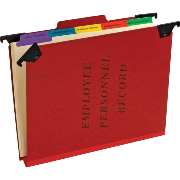 Pendaflex 1/3 Tab Cut Letter Recycled Hanging Folder - 8 1/2" x 11" - 2" Expansion - 1" Fastener Capacity - Top Tab Location - Pressguard - Red - 65% Recycled - 1 Each | Bundle of 5 Each