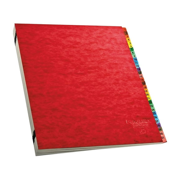 Pendaflex 11014 Expandable Desk File, 1-31 Index, Letter Size, Acrylic-Coated PressGuard, Red
