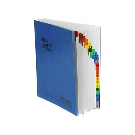 Pendaflex 11015 Expandable Desk File, A-Z Index, Letter Size, Acrylic-Coated PressGuard, Blue