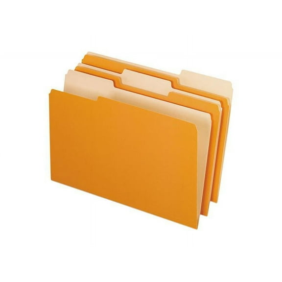 Pendaflex 1531/3ORA Two-Tone File Folders, 1/3 Cut Top Tab, Legal, Orange/Light Orange, 100/Box