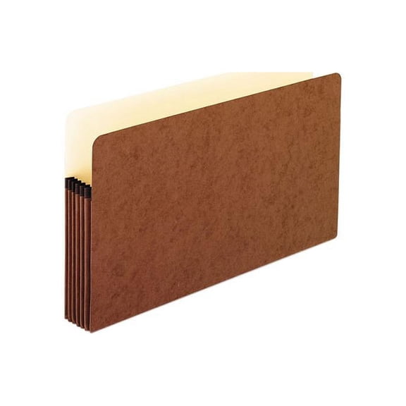 Pendaflex 1536G-OX 5 1/4 Inch Expansion File Pocket, Manila/Red Fiber, Legal, 10/Box