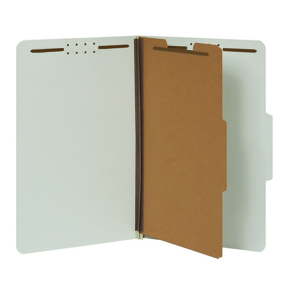 Pendaflex 17175 Pressboard Classification Folders, Legal, Four-Section, Green, 10/Box