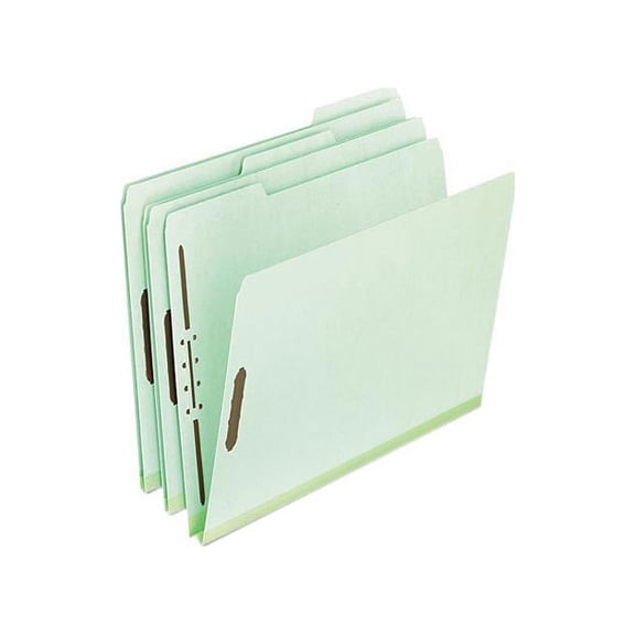 Pendaflex 17178 Pressboard Folders with Two 1" Capacity Fasteners, Letter, Green, 25/Box