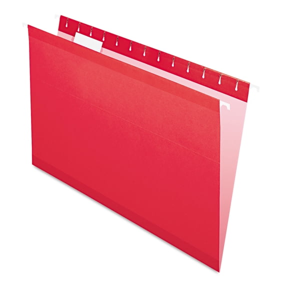 Pendaflex 415315RED Reinforced Hanging File Folders- Kraft- Legal- Red- 25/Box