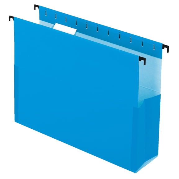Pendaflex 59203 1/5-Cut Tabs 3 in. Capacity 1 Section Letter Size SureHook Reinforced Extra-Capacity Hanging Box File - Blue (25/Box)