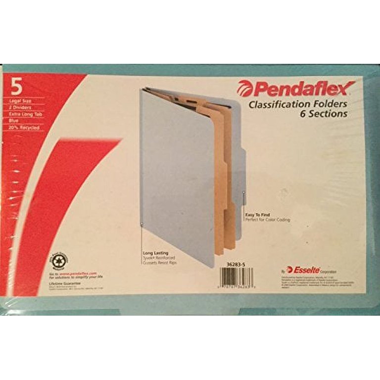 Pendaflex 6 Section Classification Folders, Legal Size, 5 Pack