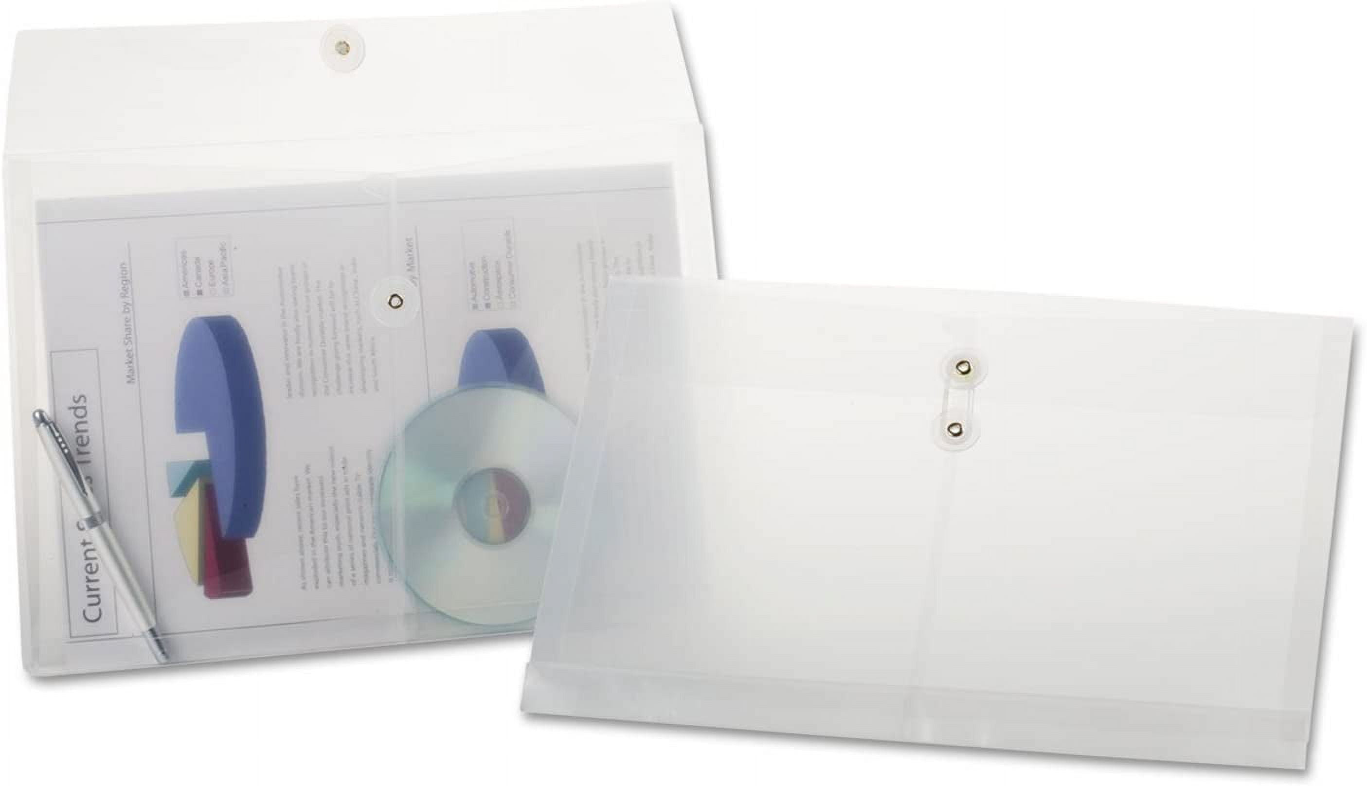 Pendaflex 638143 Expandable String & Button Booklet Envelope, Clear, 8