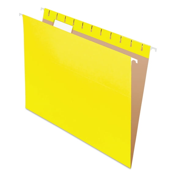 Pendaflex Colored Hanging Folders, 1/5 Tab, Letter, Yellow, 25/Box -PFX81606