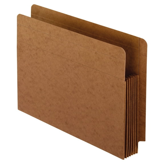 Pendaflex Fiber Stock Heavy-Duty Expanding Pocket Folders, 5 1/4" Expansion, Letter Size, 30% Recycled, Red, Box Of 10
