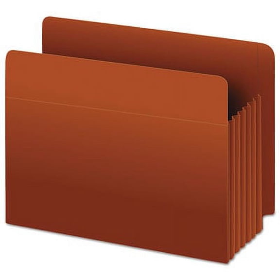 Pendaflex 95545 Heavy-Duty End Tab File Pockets, Straight Cut, 3 1/2" Exp., Legal, Red, 10/Box