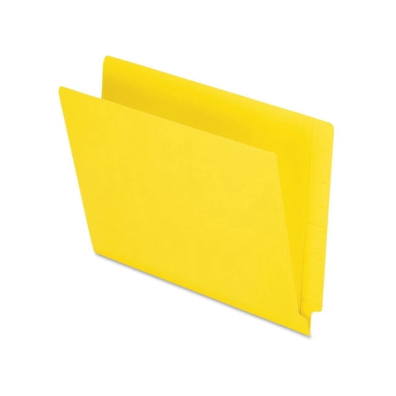 Pendaflex® Colored End Tab Folders with Reinforced Double-Ply Straight Cut Tabs, Letter Size, 0.75" Expansion, Yellow, 100/Box