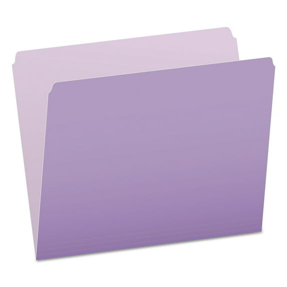 Pendaflex Colored File Folders Straight Top Tab Letter Lavender/Light Lavender 100/Box 152LAV